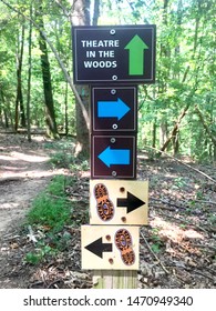 Vienna, Virginia - August 1, 2019: A Trail Sign Provides Directions To The 