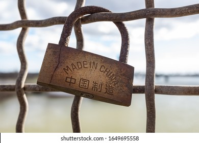 Vienna/Austria - 02 18 2020: Keylock, Old And Rusty With 