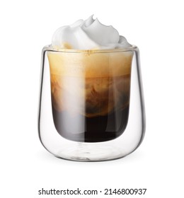 Viennese coffee. Espresso con panna isolated on white background. - Powered by Shutterstock