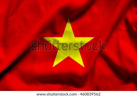 Vietnam flag on silk