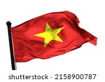 Vietnam flag on a white background. - image.