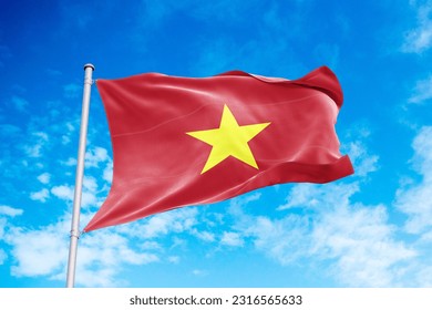 Vietnam flag waving in the wind
