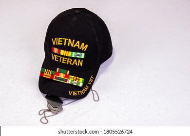 Vietnam Vet Cap, Tags And Ribbons