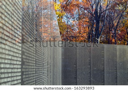 Vietnam Veterans Memorial in the fall