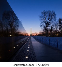 Vietnam Veterans Memorial Wall At Sunrise, Washington DC