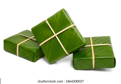 Vietnamese Chung Cake Isolated On White Background