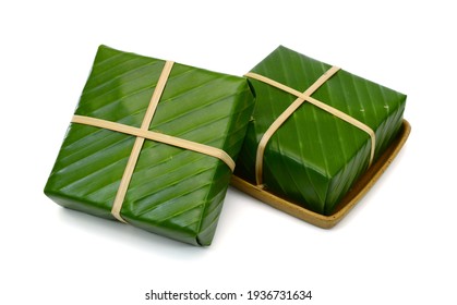 Vietnamese Chung Cake Isolated On White Background