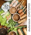 Vietnamese Culinary Food with salad wraps