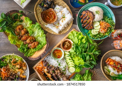 Vietnamese Food Spread (flat lay)
