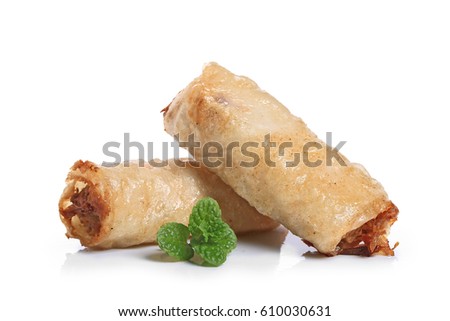 vietnamese food, spring roll isolated on white background