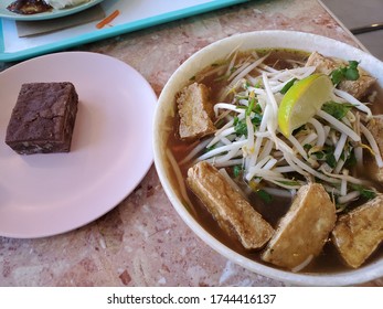 Vietnamese Food With Tofu Pho And Brownie 