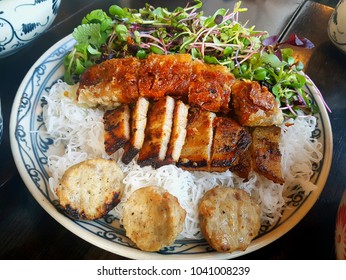 Vietnamese Foods. Banh Xeo, Fried Rice, Bun Cha.