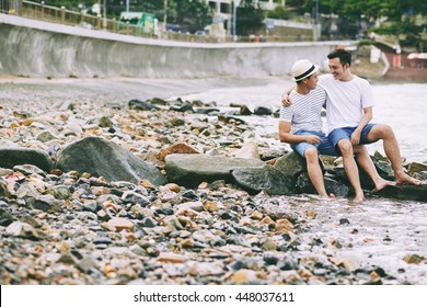 Vietnamese Gay Couple Spending Time On Resort