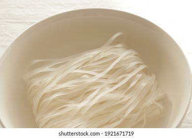 Vietnamese Instant Pho Rice Noodles In White Bowl