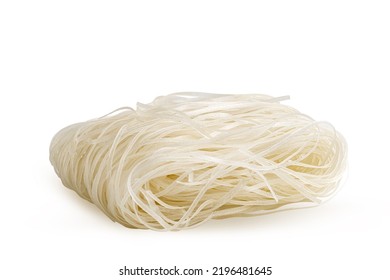 Vietnamese Instant Pho Rice Noodles  Isolated On White Background With Clipping Path
