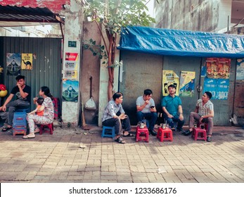 Vietnamese Resident Eating Breakfast On The Street | Morning Routine Of Sai Gon People | 3 November 2018, Ho Chi Minh City, Vietnam