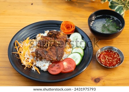 Vietnamese traditional rice, close up, combo