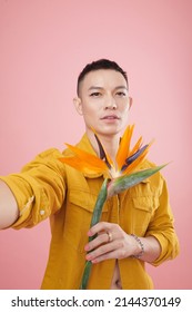 Vietnamese Young Man Bright Colorful Makeup Stock Photo 214