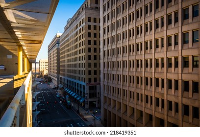 View Of 11th Street In Downtown Wilmington, Delaware, From The City Center Parking Garage.