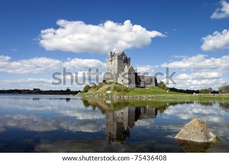 View of the 15th century Dunguaire Castle, Galway Bay in Kinvara, Ireland.