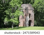 View of 18th Century Bell Tower Ruins of Colonial Dorchester State Historic Site.