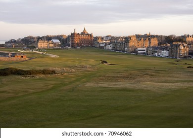 View Of The 1st And 18th Holes On The Old Course At St Andrews
