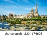 View at the Abbey of Saint Savin in Saint Savin sur Gartempe village in France