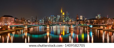 a view about Frankfurt am Main from the river main