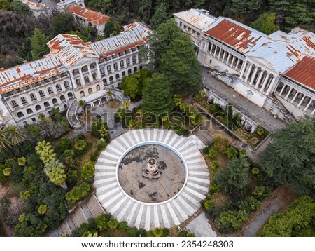 A view from above of the abandoned Ordzhonikidze Sanatorium in Sochi