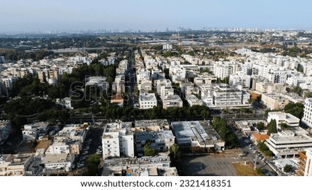 A view from above the city of Ra'anana, Israel. 2023 Stok fotoğraf © 