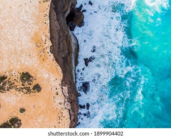 The view from above of the coast near  Nullarbor plain - Australia