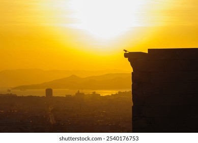 view from the acropolis temple to the harbour of greece in the evening light - Powered by Shutterstock