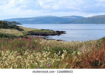 View across the beautiful Sound of Mull in summer, from Craignure on the Isle of Mull in the Scottish Highlands.