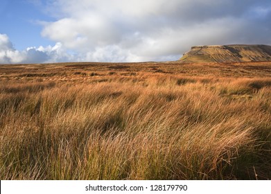 View across moor leading to Pen-y-Ghent in Yorkshire Dales National Park - Powered by Shutterstock