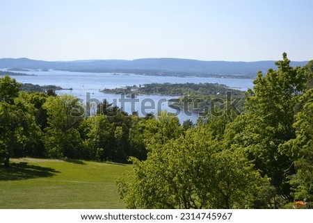 View across Oslo Fjord from Ekeberg Park in Norway
