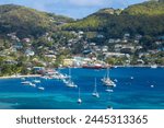 View of Admiralty Bay and Port Elizabeth, Bequia, The Grenadines, St. Vincent and The Grenadines, West Indies, Caribbean, Central America