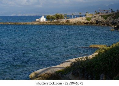 view of Agios Nikolaos Church in Hersonissos on Crete island (Greece) - Shutterstock ID 2253941071