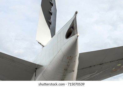 View Of Aircraft Tail And Auxiliary Power Unit