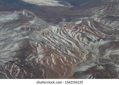 The View From An Airplane Of The Andes Mountain Range, Looks Like A Land Made Of Chocolate