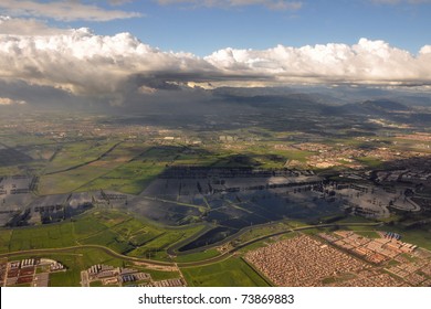 View From Airplane Of Countryside Near Bogota, Colombia