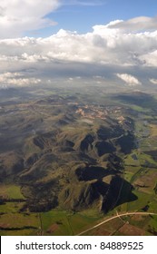 View From Airplane Of Countryside Near Bogota, Colombia