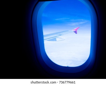 view of the airplane window.