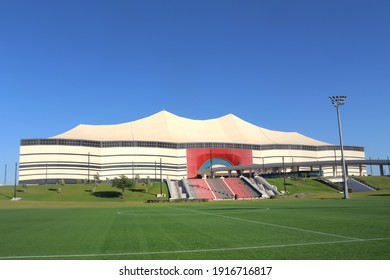 A view of Al Bayt Stadium also known as Al Khor Stadium in Qatar on 31st January 2021.