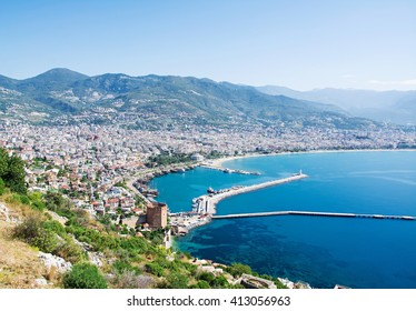 View of Alanya harbor. Turkish Riviera