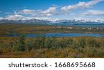 View of Alaskan Mountain Range in Denali National Park, Alaska