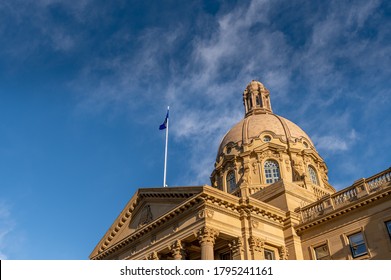 View Of The Alberta Legislature In Edmonton In The Early Evening 