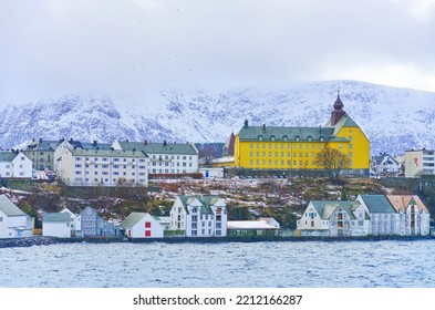 View Of Alesund, Norway In Winter.