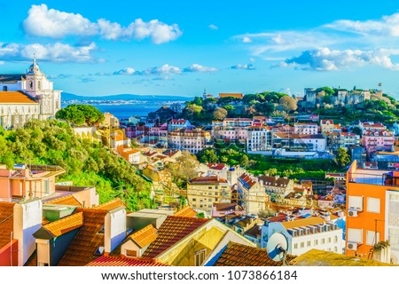 View of  Alfama District at Lisbon, Portugal