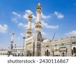 View of Al-haram mosque with the blue sky above it In Mecca, Saudi Arabia