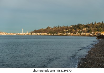 A View Of Alki Beach In West Seattle.